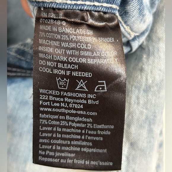 South Pole |  Light Wash Skinny Jeans with Black Accents | Size 34/30 - Picture 5 of 7